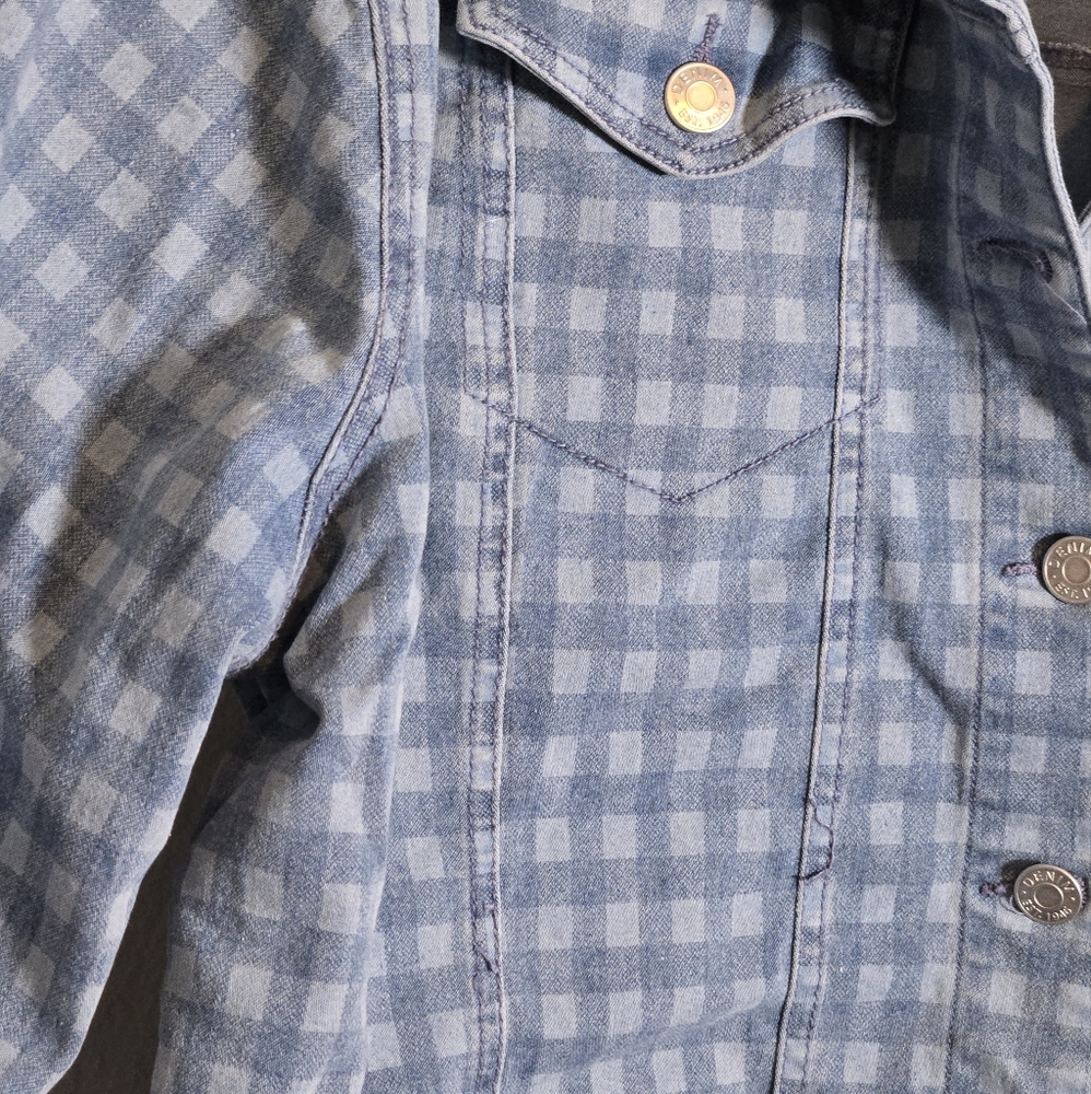 EST. 1946 DENIM CHECKERBOARD PLAID DENIM JACKET